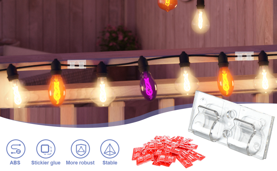 Farspan 30 PCS Outdoor Light Hanging Clips Heavy Duty