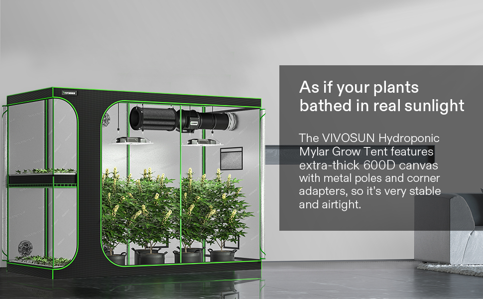 VIVOSUN 2in1 Grow Tent, 108"x48"x80" High Reflective