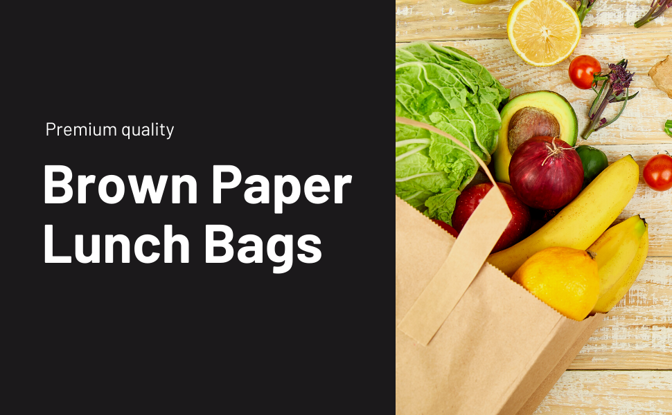 Brown Paper Bags with Handles Premium Quality Kraft Paper Takeaway Lunch Grocery Gift