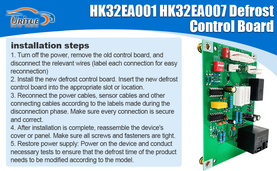 Uritue HK32EA001 HK32EA007 Defrost Control Board compatible