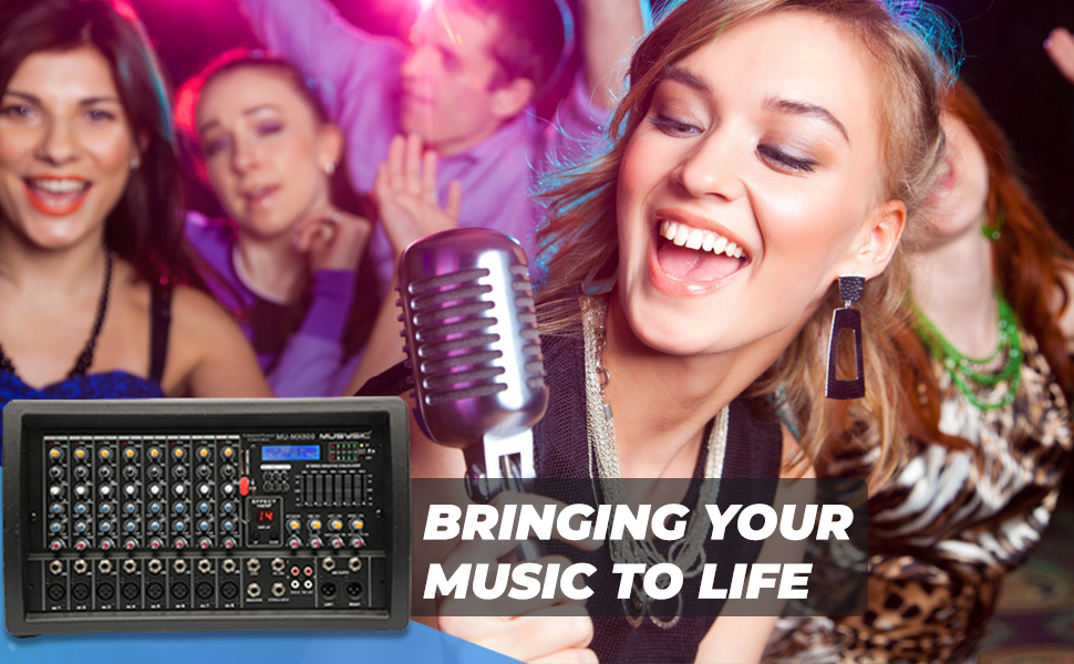 Musysic Digital DJ Audio Mixer Power Soundboard with