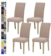 Dining Chair Cover,Dining Room Chair Covers Set of 4,Jacquard Stretch Kitchen Chair Cover,Detacha...
