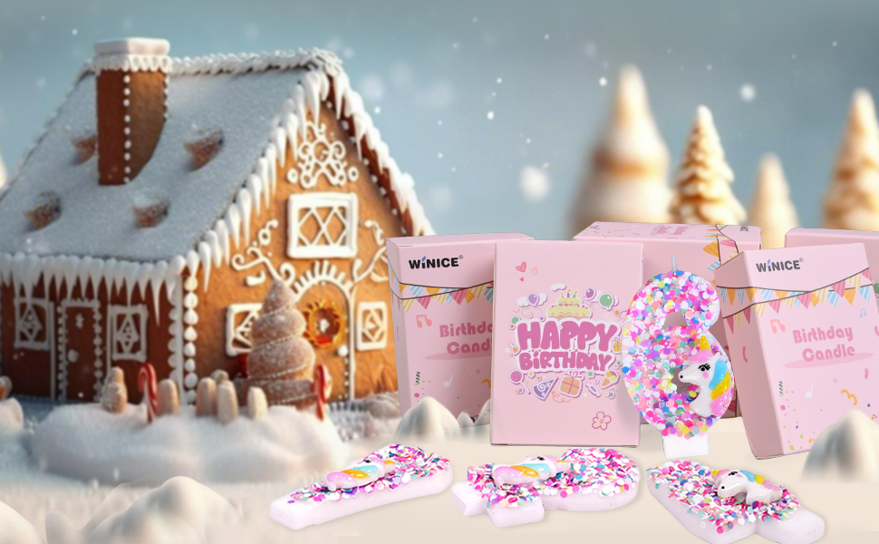 Unicorn Number Birthday Candles