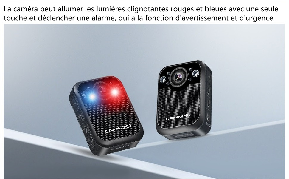 CAMMHD Caméra Piéton 64G 2 * 2000mAh Batterie Travailler 8-10 Heures 1296P  Body Cam Détection de Mouvement Enregistrement en Boucle Vision Nocturne