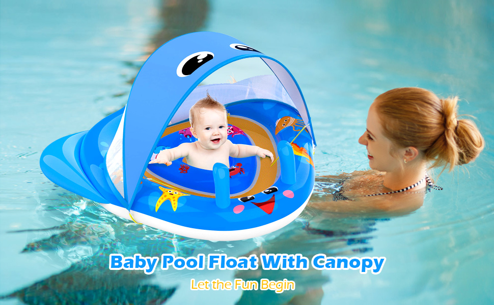 Baby Pool Float with Canopy Baby Float 624 Months Baby Swimming Float
