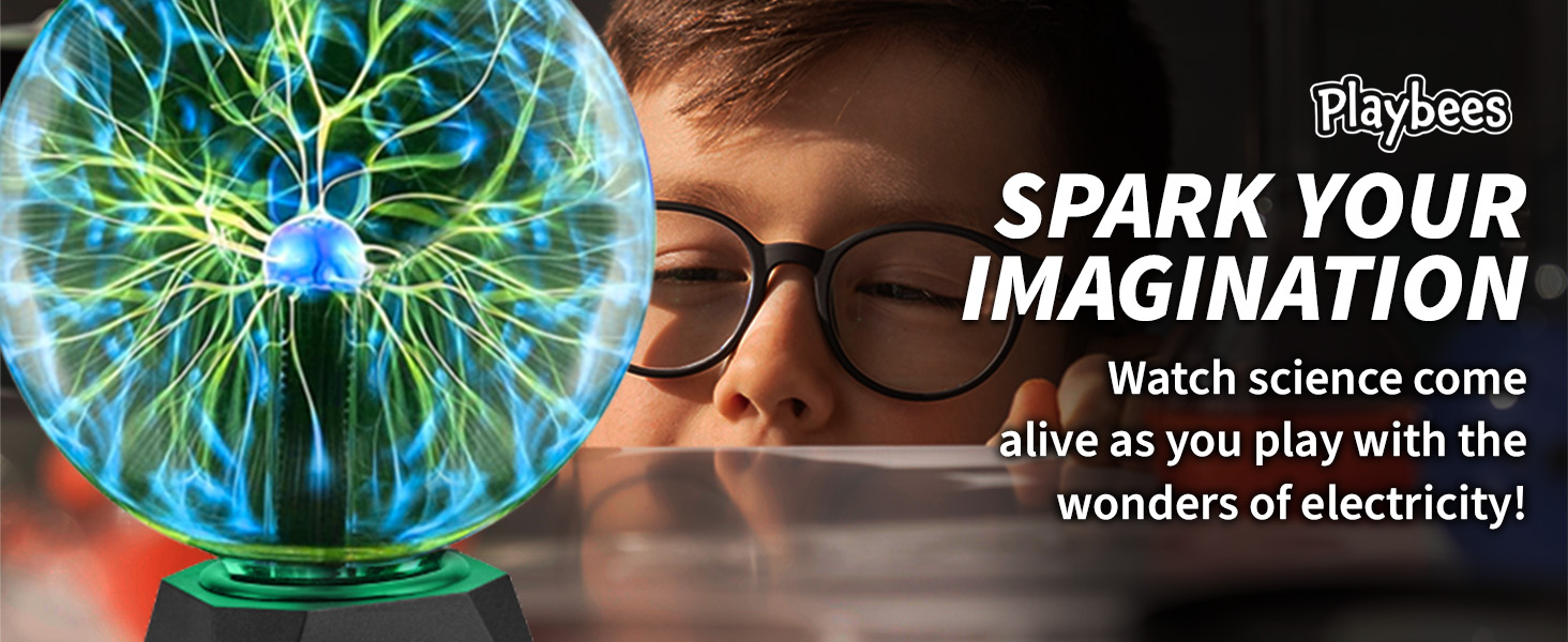Playbees Plasma Ball Green spark imagination watch science alive play with wonders electricity