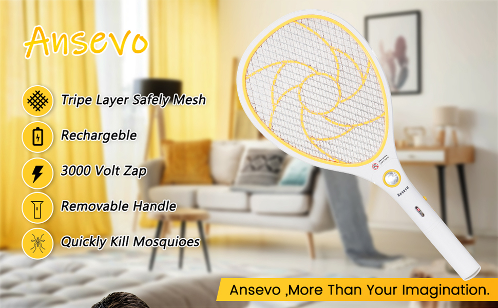 ANSEVO Bug Zapper, Mosquito Killer USB Rechargeable
