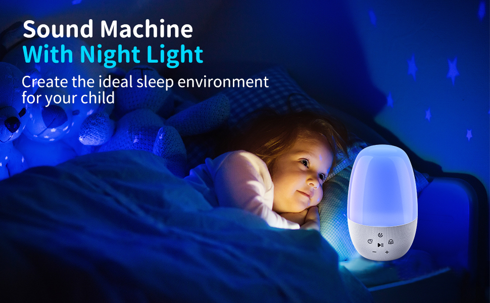Sound Machine Baby Night Light 27 Soothing Sounds Touch Sensor APP & Voice Control
