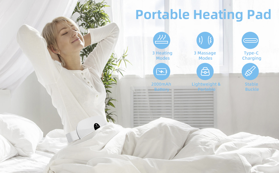 Portable Heating Pad, Cordless Heating Pad USB Rechargeable