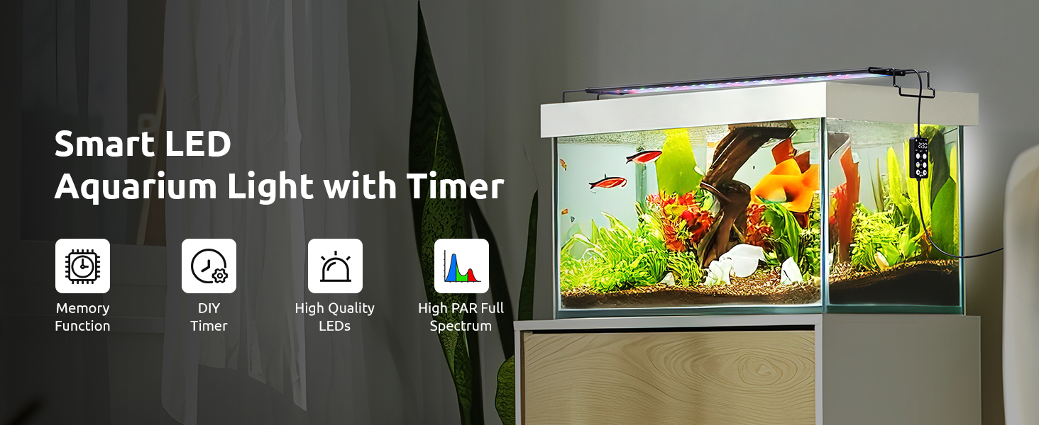 Smart LED Aquarium Light with Timer
