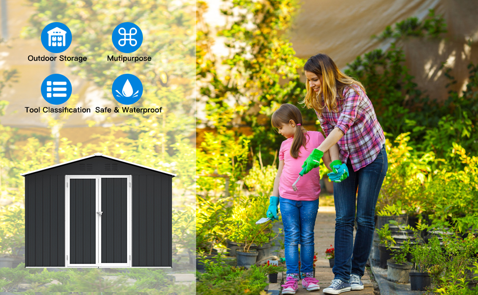 Morhome 6 x 8 FT Sheds & Outdoor Storage,Outdoor Storage