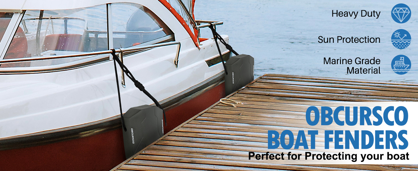 Obcursco Boat Fenders Boat Bumpers for Docking with Fender Lines, Boat Fender Boat Dock Bumpers