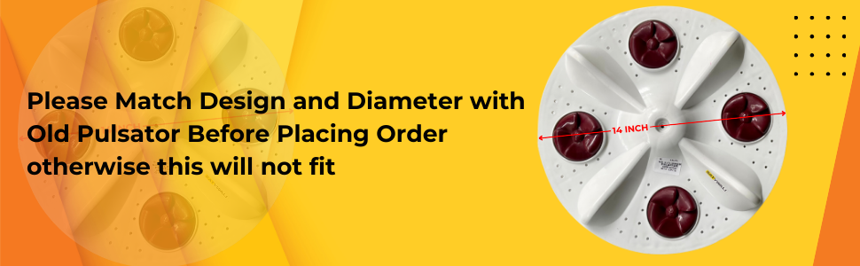 Pulsator compatible with Samsung 7Kg semi-automatic washing machine