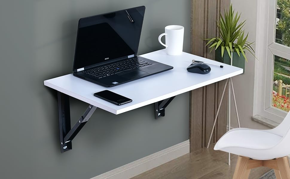 QARA Folding Wall Mounted Engineered Wood Study Table/Office Table