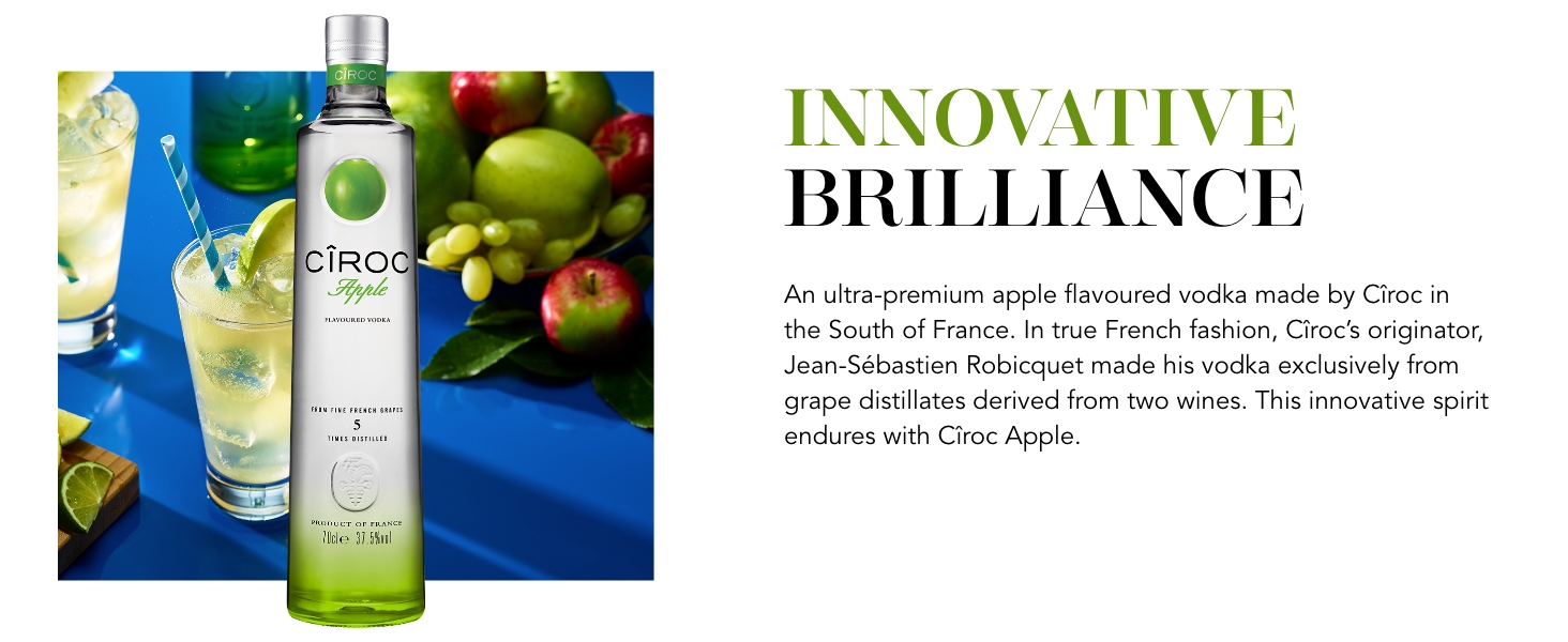 Ciroc Apple Flavoured Vodka 37.5 vol 70cl Juicy Taste of Bright