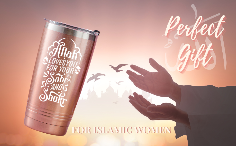 Onebttl Islamic Gifts for Women, Ramadan Muslim, Muslim Girl, Allah Loves You for