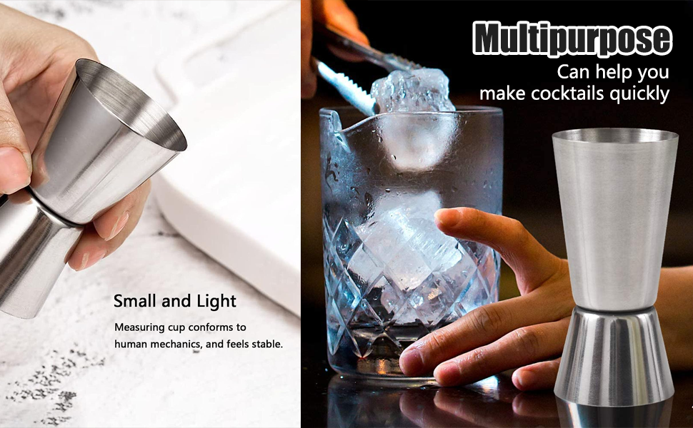 Xspring Jigger for Bartending, 4 Pack 304 Stainless Steel Wine Tool Measuring Cup, Multipurpose