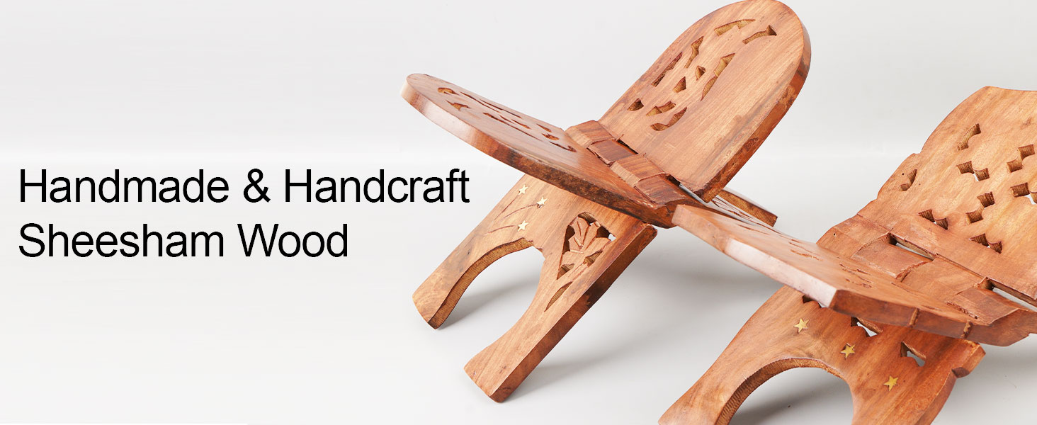Folding wood lectern Quranic reading rest Wooden display holder for religious texts Adjustable