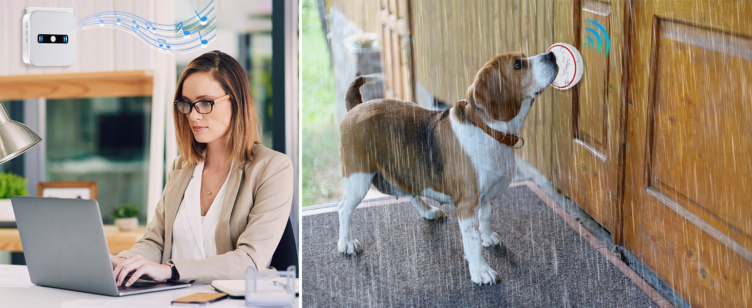 Daytech Dog Doorbell Dog Door Bell for Potty Training, Puppy Doggie