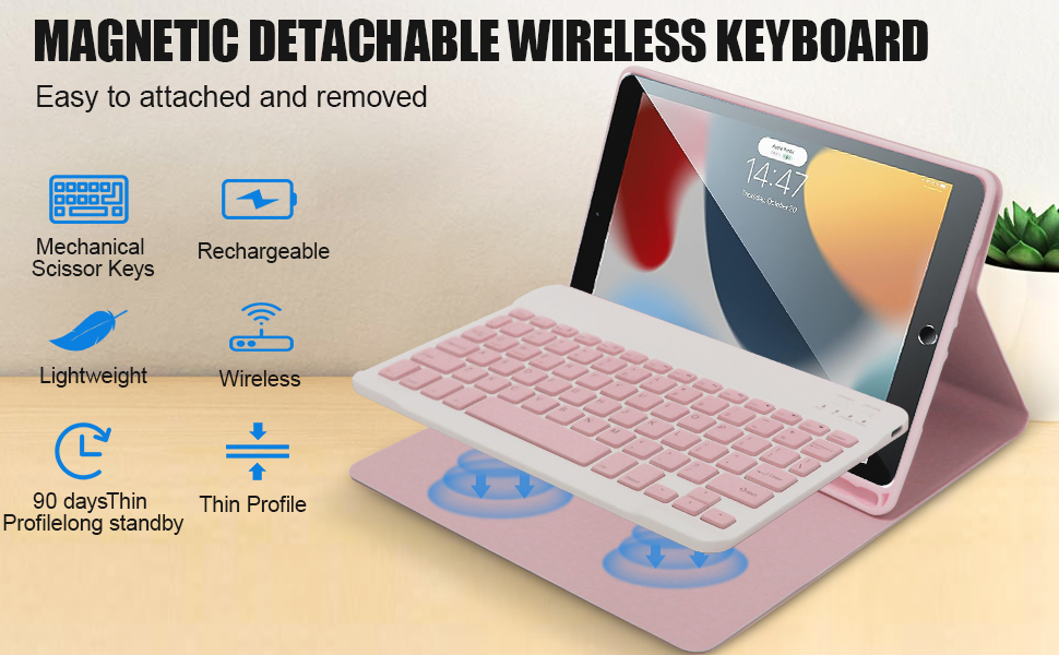 Case with Keyboard for iPad 9th Generation 2021/8th Gen 2020/7th Gen ...