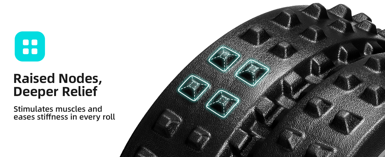 Close Up Texture View of Back Roller with Massage Nodes