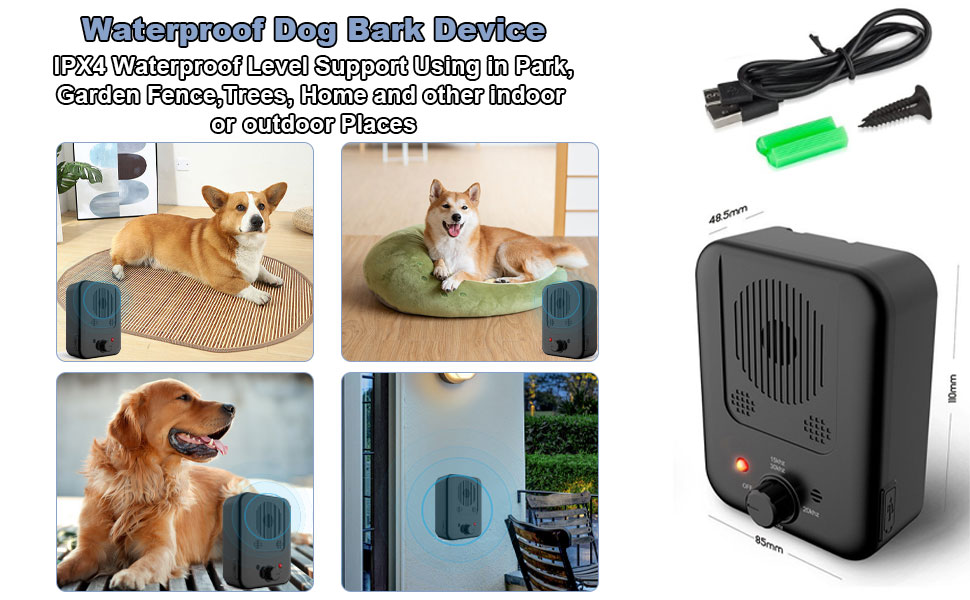 Pickio Anti Bark Device for Dogs, 3 Frequency Sonic Bark Deterrents, Indoor and