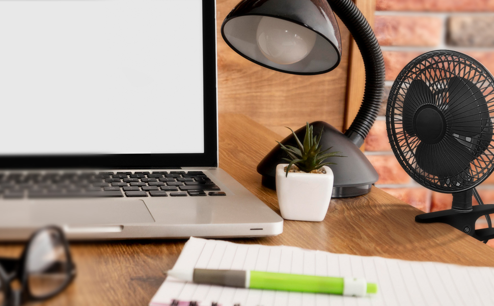 2 Speed Adjustable Tilt, Whisper Quiet Operation Clip-On-Fan with 5 ft Cord and Steel Safety Grill