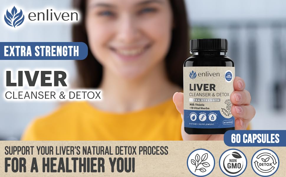 Enliven Liver cleanser detox Jujube dandelion thistle milk Chanca capsules anti inflammatory