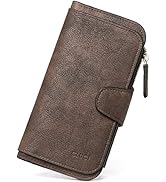 CLUCI Women Wallet Leather RFID Trifold Large