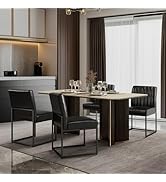 SIMTONAL Modern Dining Chairs Set of 4, Leather Dining Room Chairs Upholstered Mid Century Armles...