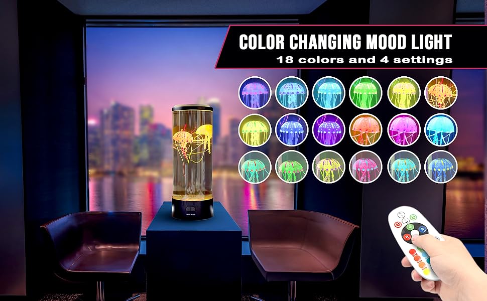 Wilwish Jellyfish Lamp Lava Lamps for Kids with Remote & 18 Colour