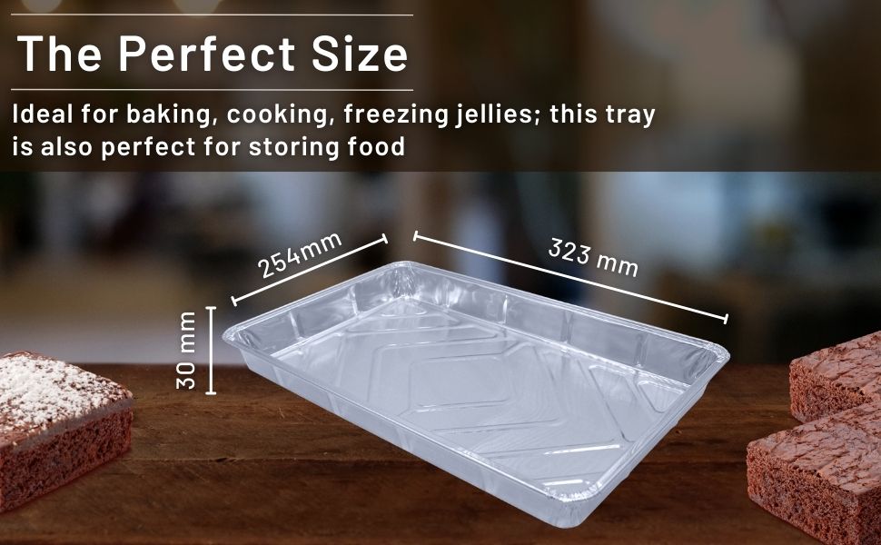 Sunrise Packaging Aluminium Foil Baking Tray [12” x 8”] Disposable Foil
