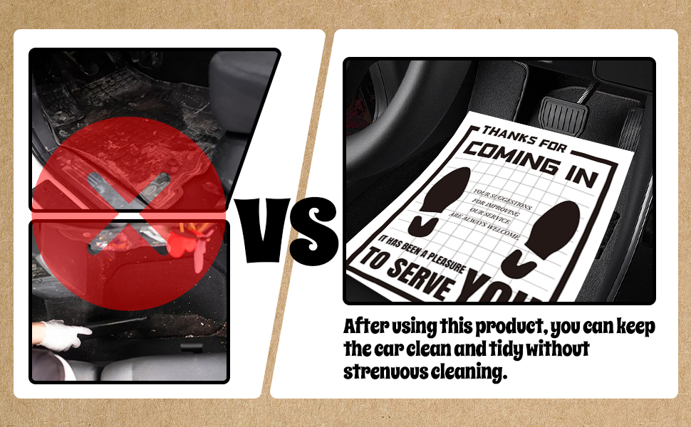 100pcs Disposable Paper Floor Mats for Car White Portable