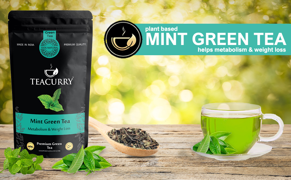 TEACURRY Mint Green Tea (1 Month Pack, 30 Tea Bags) Mint Green Tea