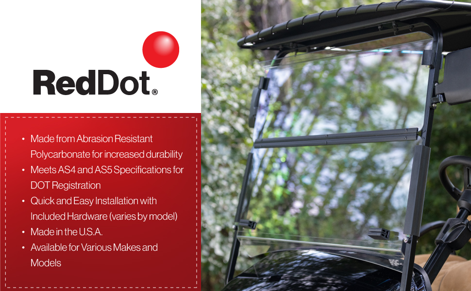 RedDot DOT Approved AS4 AS5 Clear Folding Golf Cart