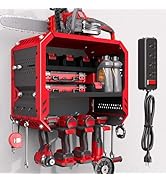 Spampur Power Tool Organizer Wall Mount with Charging Station, 3 Layer Heavy Duty Metal Tool Stor...