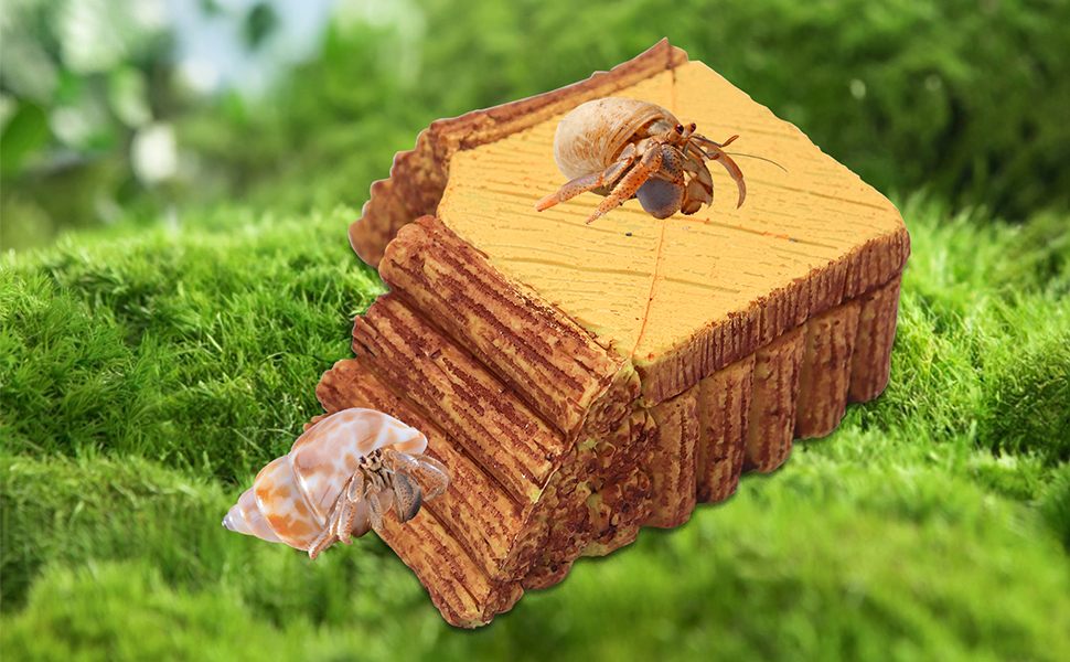 Hermit Crab Climbing Toy, Resin Simulation Tree Reptile Hide Cave
