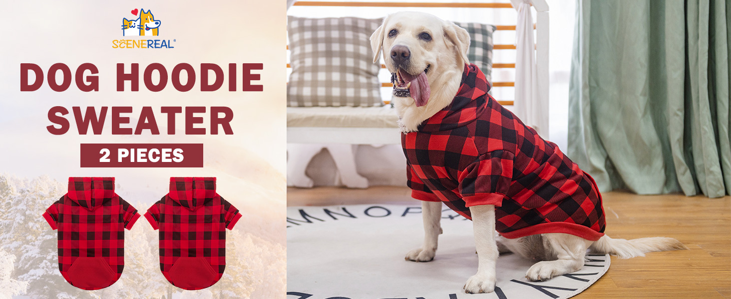 SCENEREAL 2 Pack Dog Sweaters/Dog Hoodies for Small Medium
