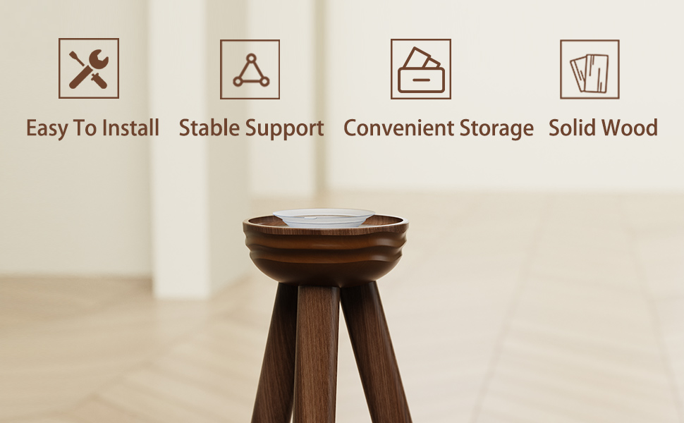 Wooden Speaker Stands for Homepod 2, Real Wood Floor Holder