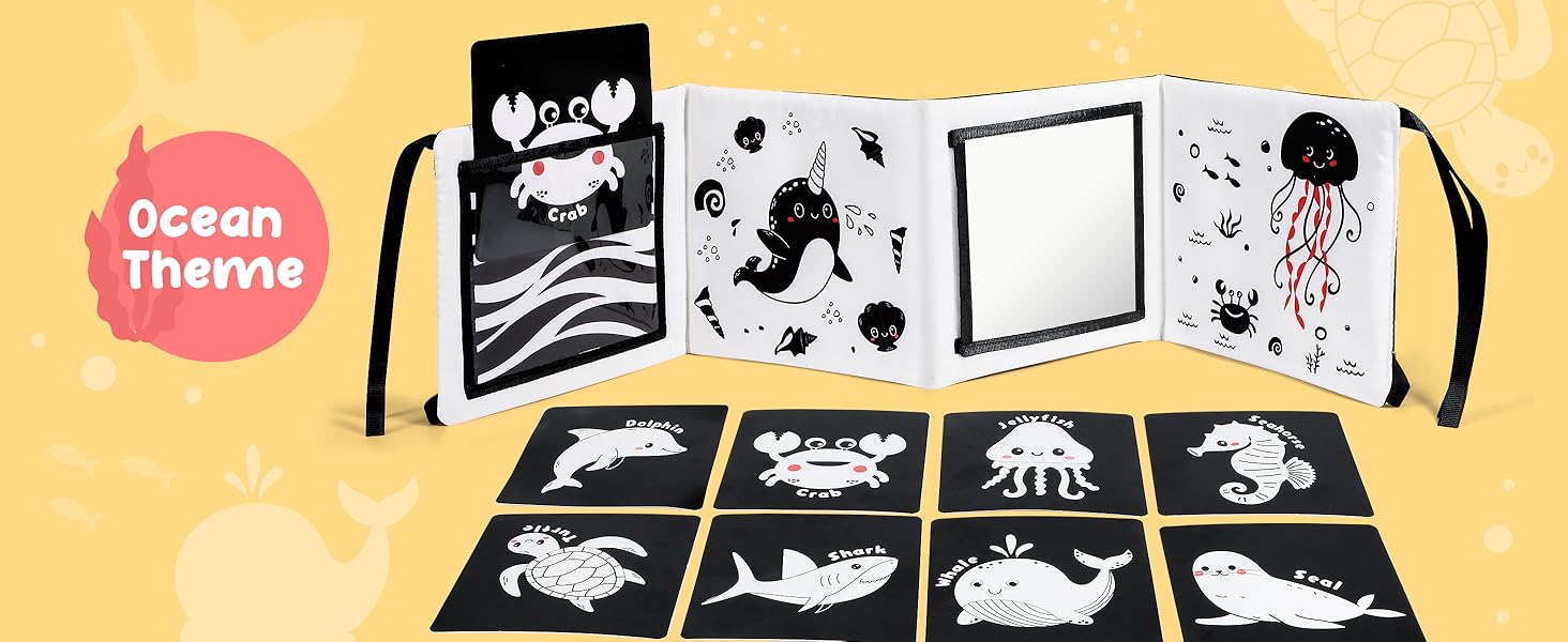 Baby Gifts Visual Stimulation Tummy Time High Contrast Black and White Newborn Cards