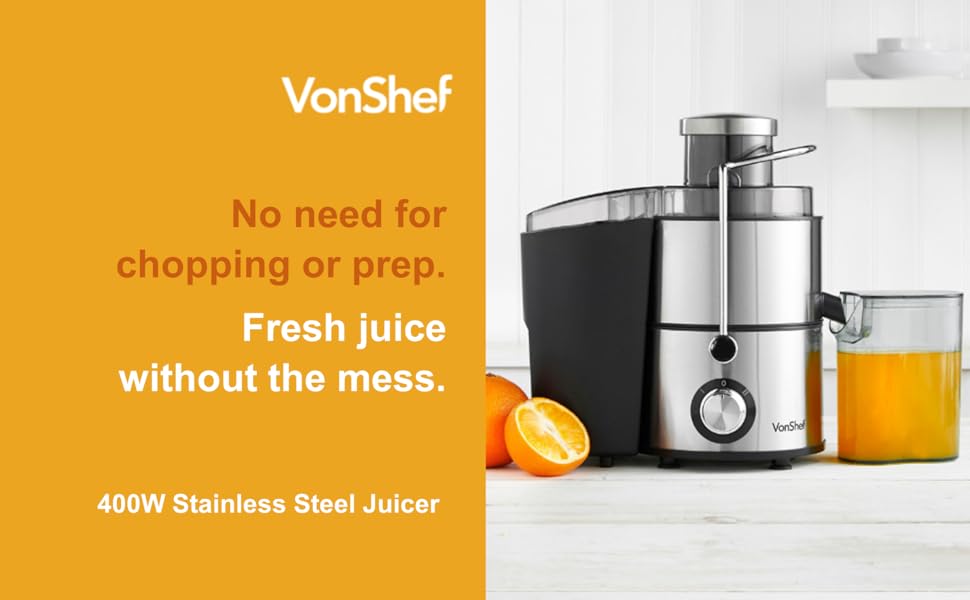 VonShef Juicer Machine for Fruit & Vegetables Centrifugal Juice Maker