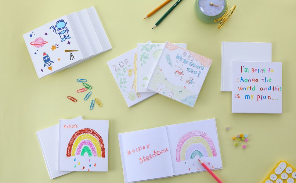 Blank Hardcover Books for Kids to Write Stories, 5x5 inch