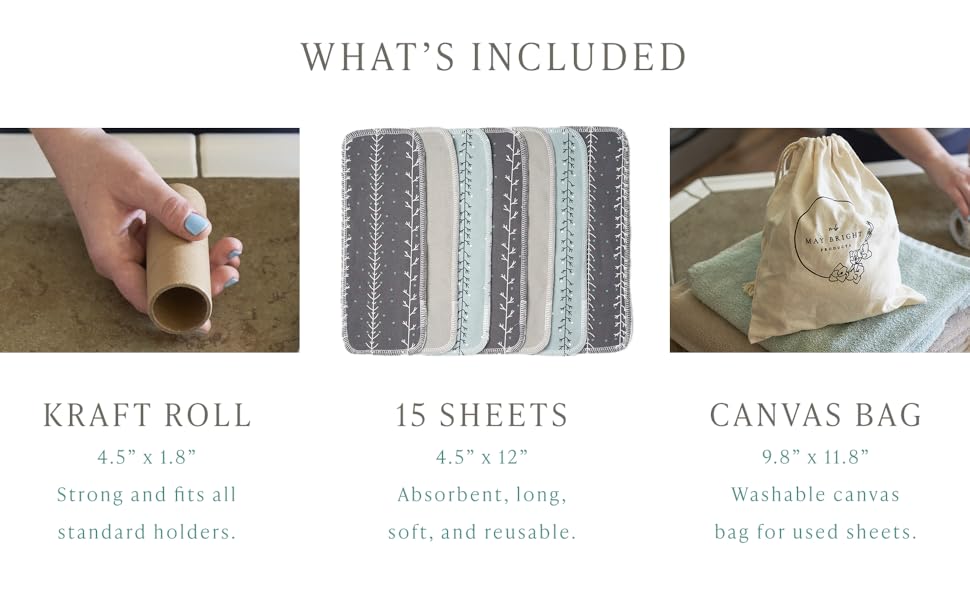 bidet towels with bag and reusable roll