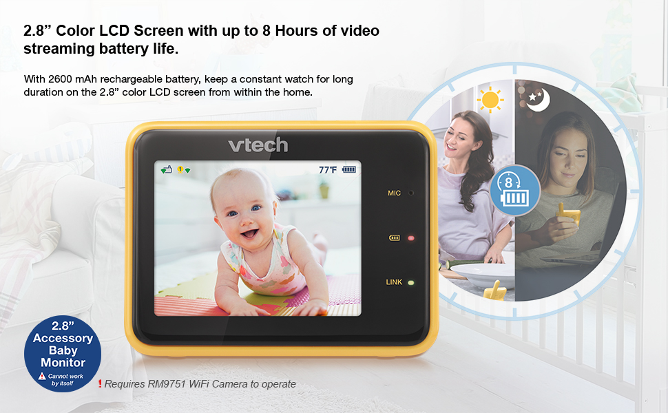 VTech RM2701 2.8" Accessory Baby Monitor Viewer (Requires RM9751 WiFi Camera to
