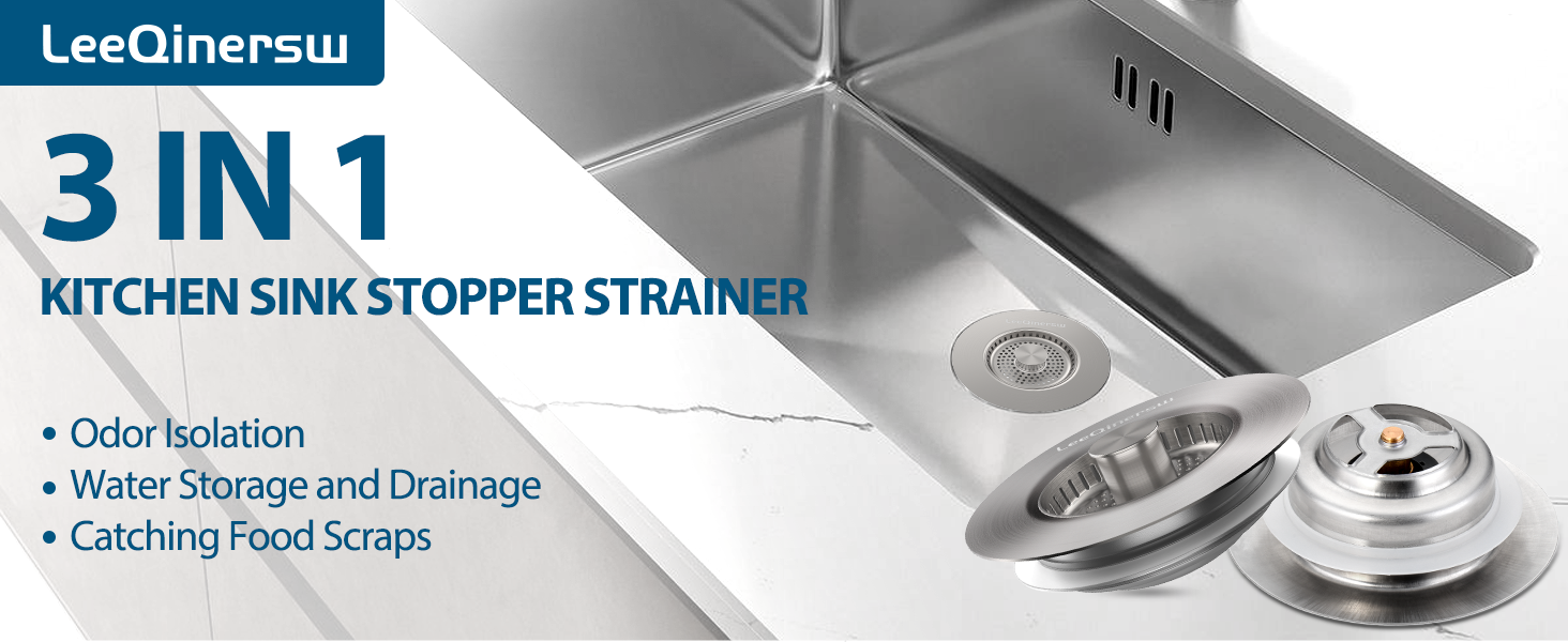 LeeQinersw Sink Bounce Core Drain Strainer 3 In 1