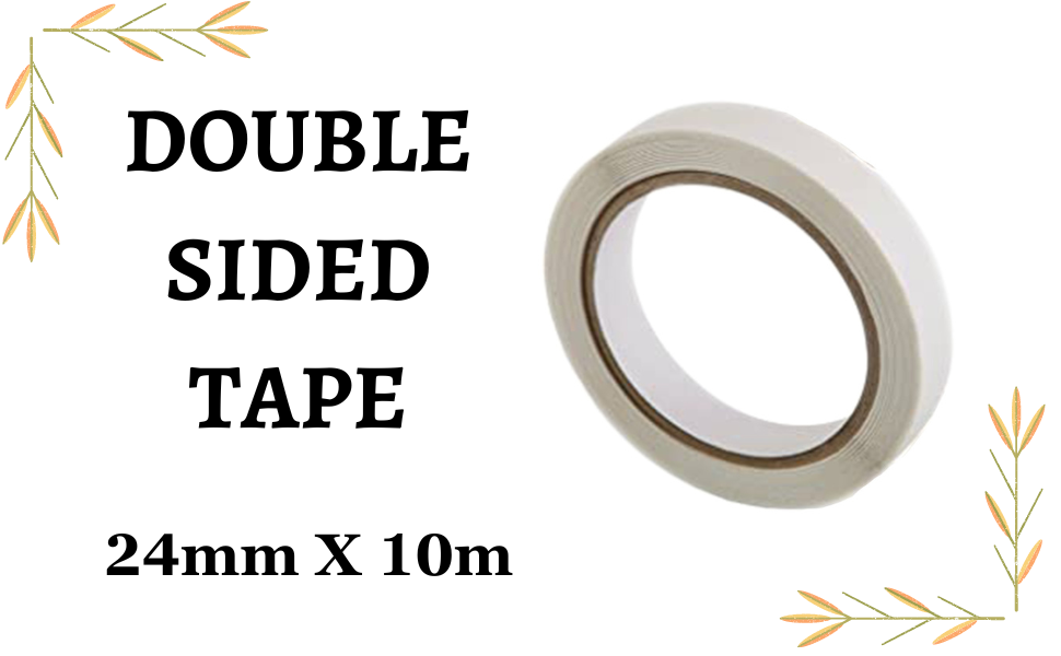 BARGAIN FACTORY Double Sided Tape 24mm x 10m Multipurpose Adhesive