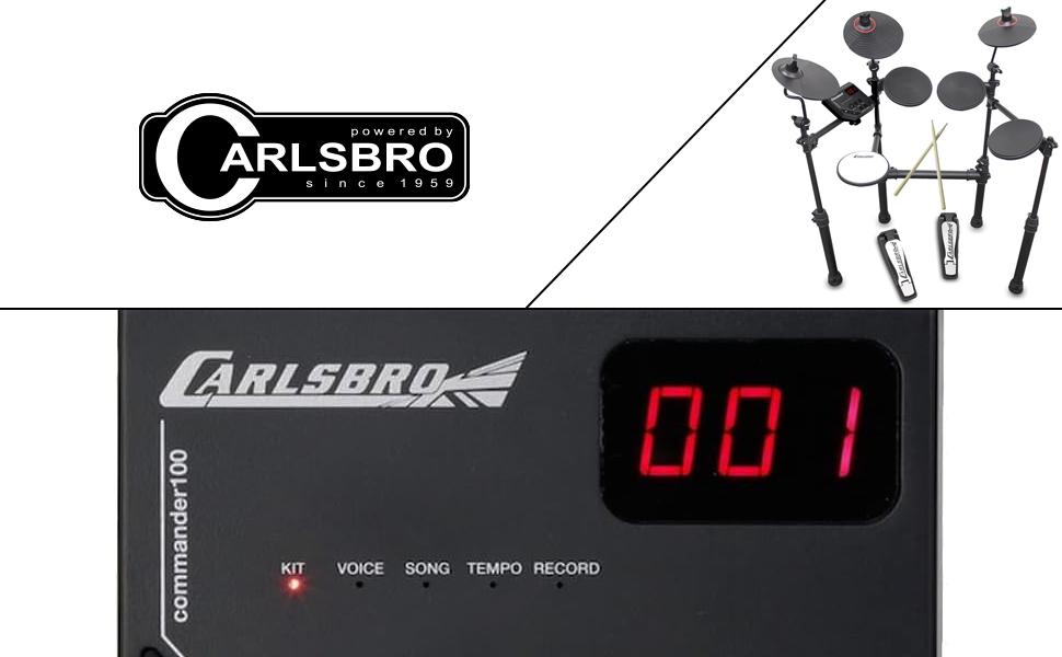 Carlsbro CSD100 R Plus Electronic Drum Kit with Stool & Headphones ...