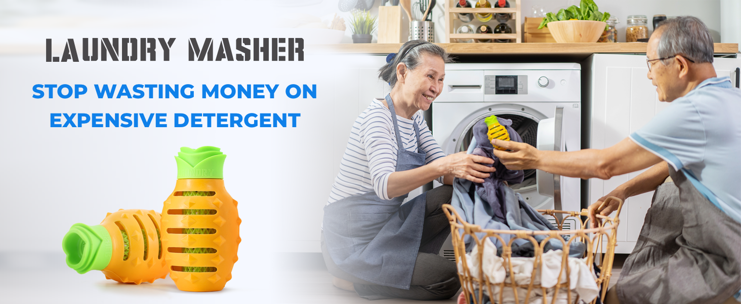Laundry Masher Pineapple Wash Ball Pack 2 Reusable