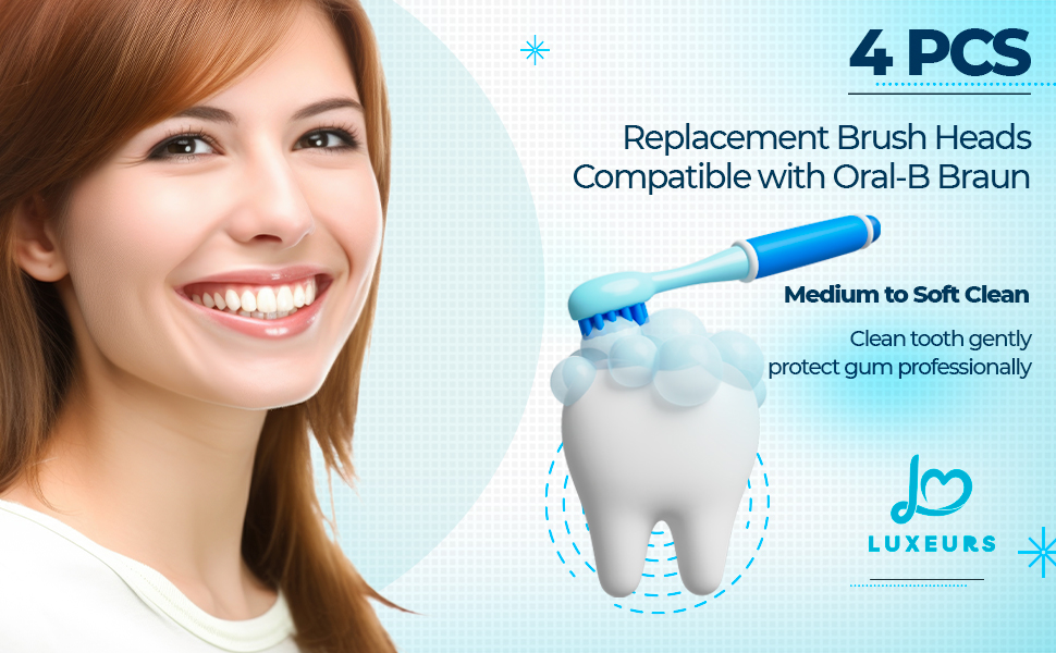 LUXEURS Toothbrush Heads Compatible with Braun Oral B Electric