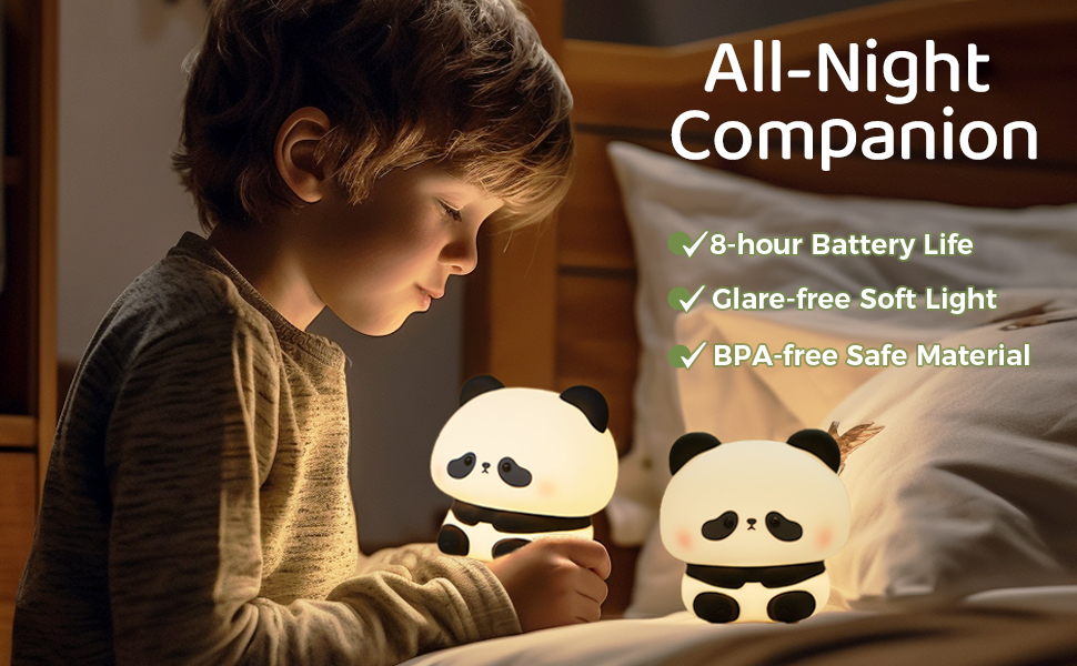 Panda Night Light Nursery Night Light Gifts for Kids Boys Girls Baby
